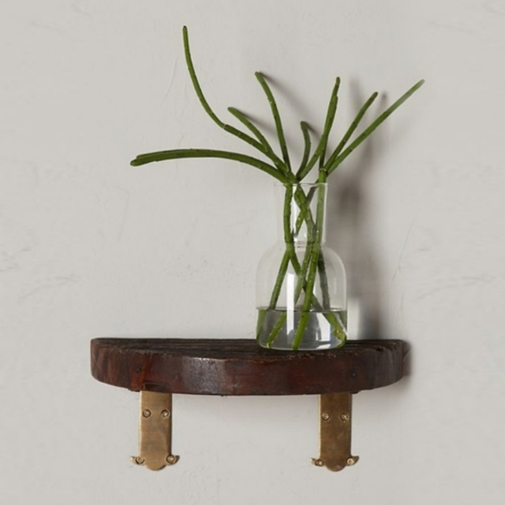 3NIB Anthropologie Crescent Reclaimed Wood Shelves